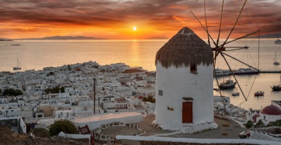 mykonos sunset landscape